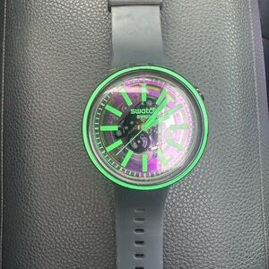 Swatch Neon Green and Black Smartwatch